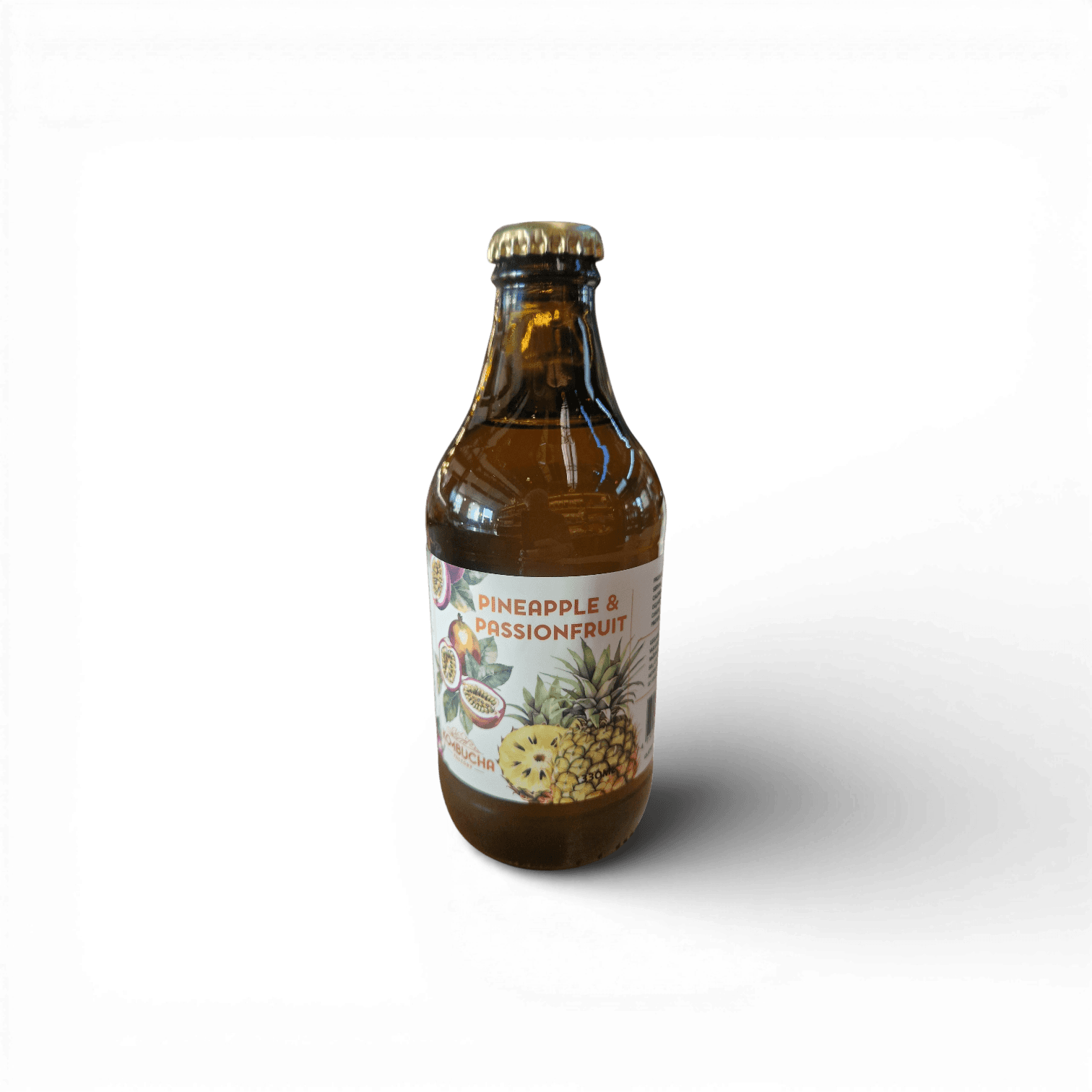 Ananāsu un marakujas melnās tējas kombuča, 0.33L, Kombucha Factory