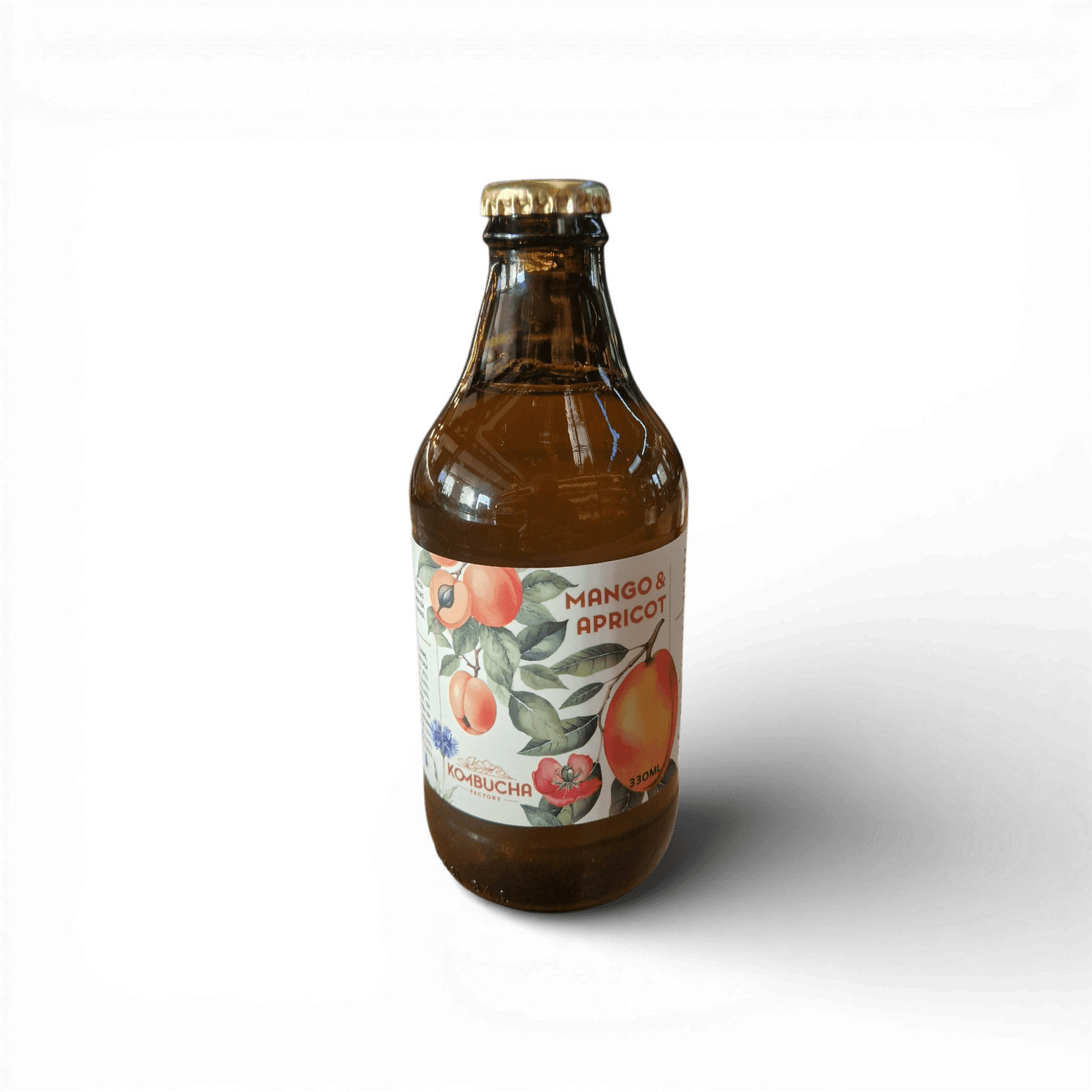Mango-aprikožu zaļās tējas kombuča, 0,33L, Kombucha Factory